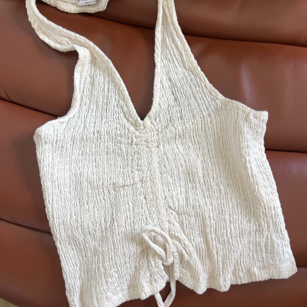 Stradivarius Cream Textured Camisole